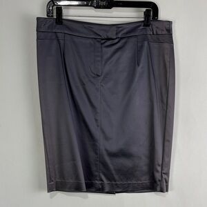 John Galliano Gray Satin Stretch Skirt